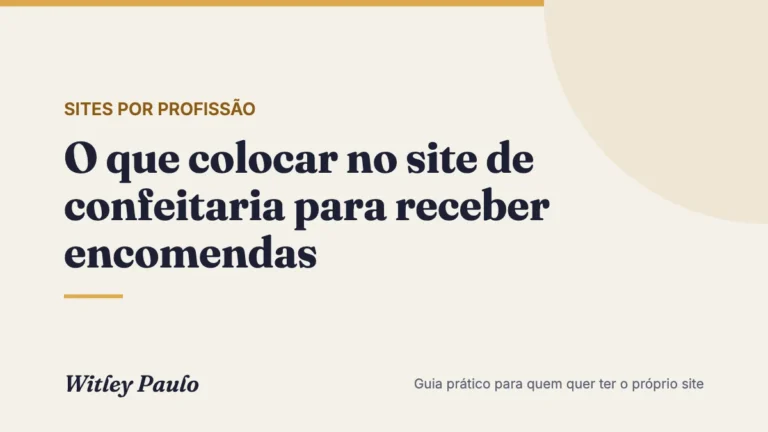 O que colocar no site de confeitaria para receber encomendas