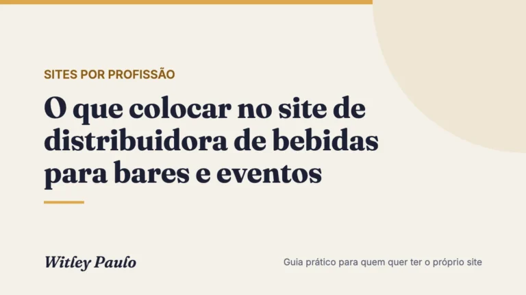 O que colocar no site de distribuidora de bebidas para bares e eventos