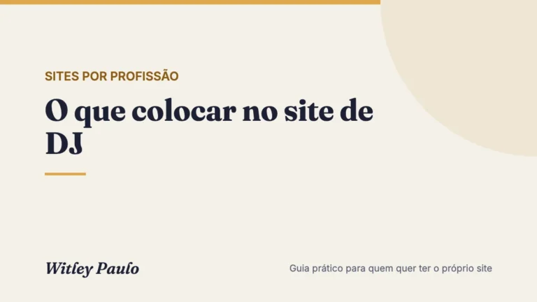 O que colocar no site de DJ: seções, vídeos, equipamento e contato