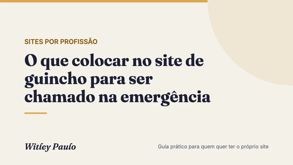 O que colocar no site de guincho para ser chamado na emergência