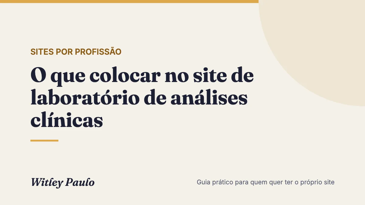 O que colocar no site de laboratório de análises clínicas