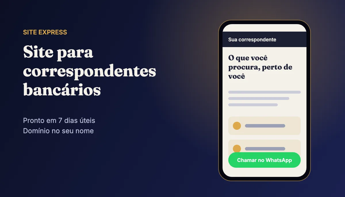 Site profissional para correspondentes bancários — Site Express