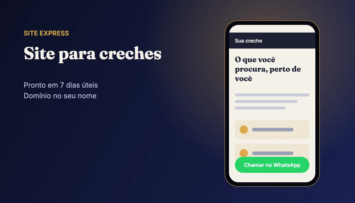 Site profissional para creches — Site Express