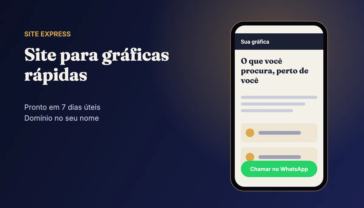 Site profissional para gráficas rápidas — Site Express
