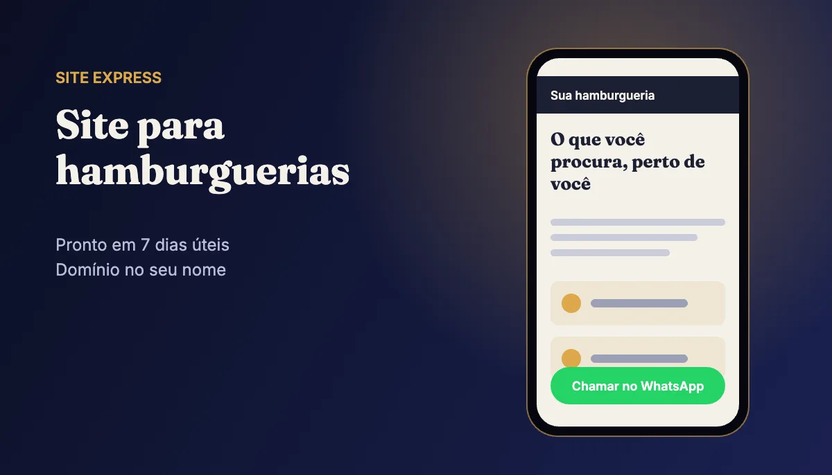 Site profissional para hamburguerias — Site Express