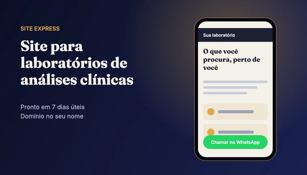 Site profissional para laboratórios de análises clínicas — Site Express