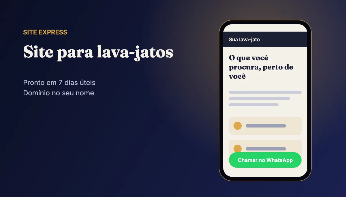 Site profissional para lava-jatos — Site Express