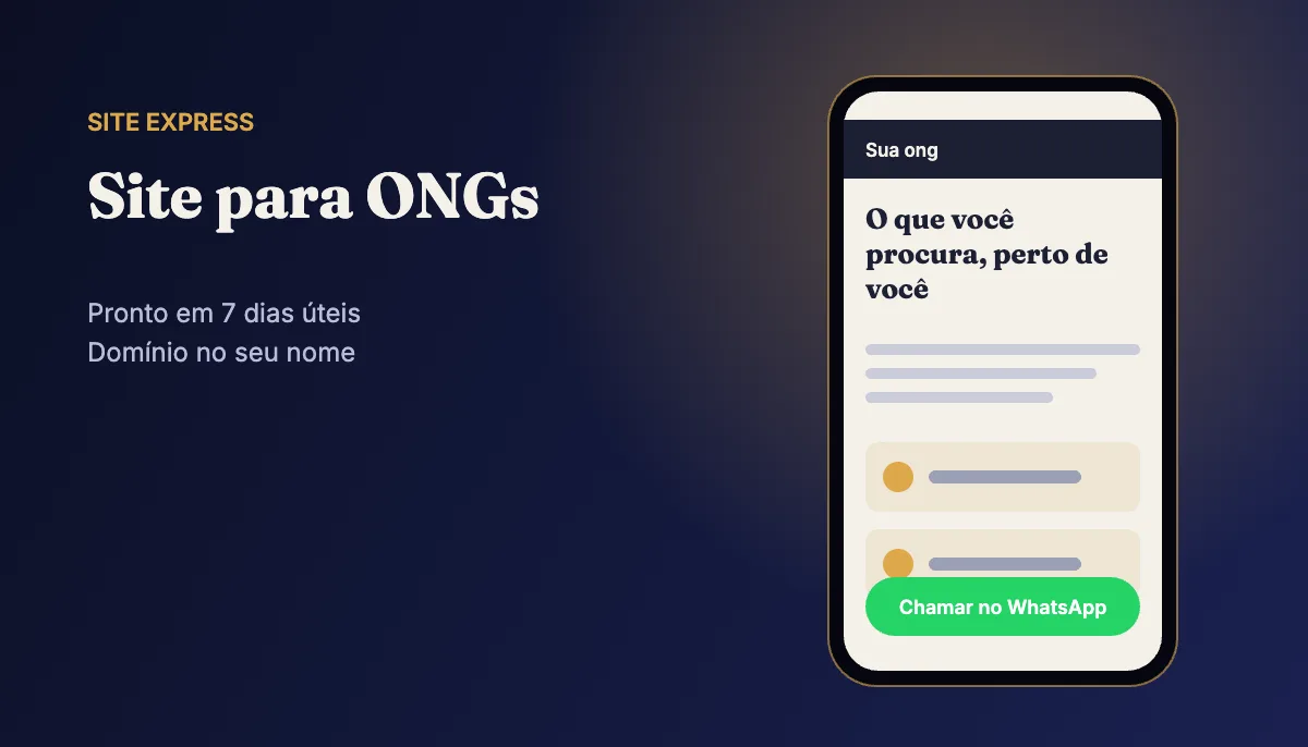 Site profissional para ONGs — Site Express