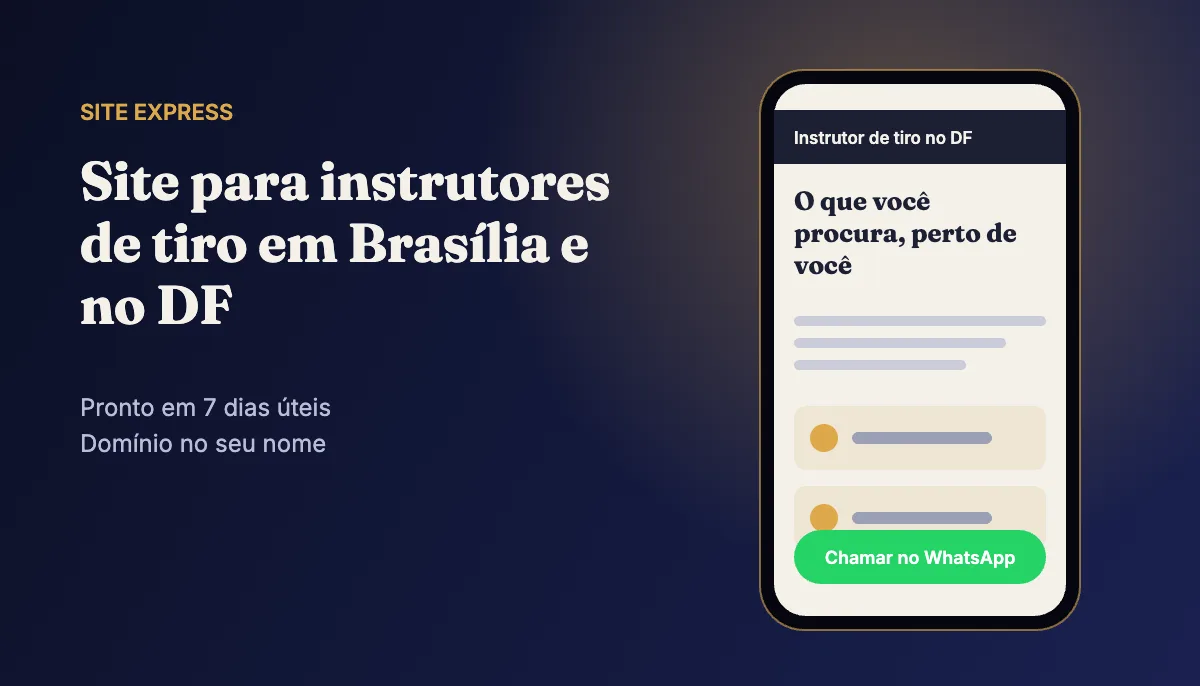 Site profissional para instrutores de tiro credenciados em Brasília e no DF — Site Express