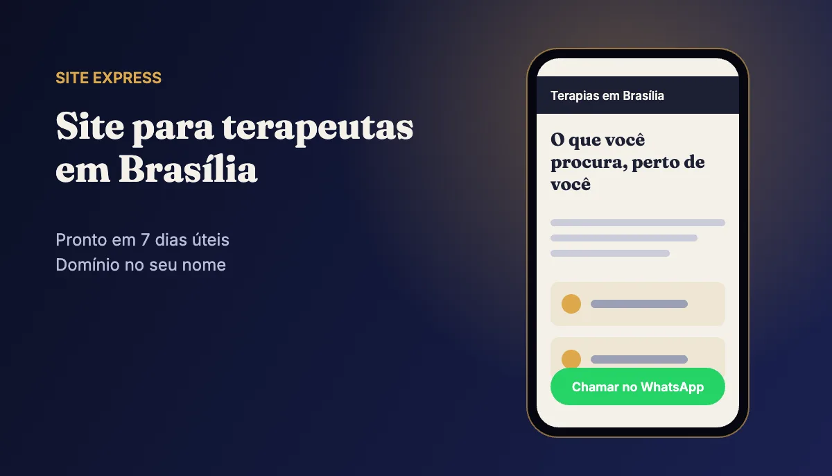 Site profissional para terapeutas e espaços de terapias e vivências em Brasília e no DF — Site Express