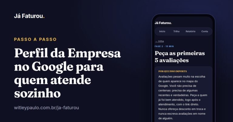 Perfil da Empresa no Google para quem atende sozinho