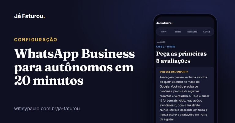 WhatsApp Business para autônomos: a configuração que leva 20 minutos